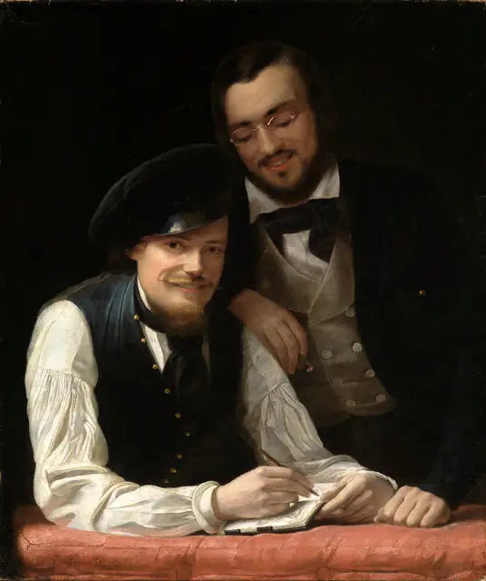 Autoportrait de l'artiste avec son frère - Franz Xaver Winterhalter