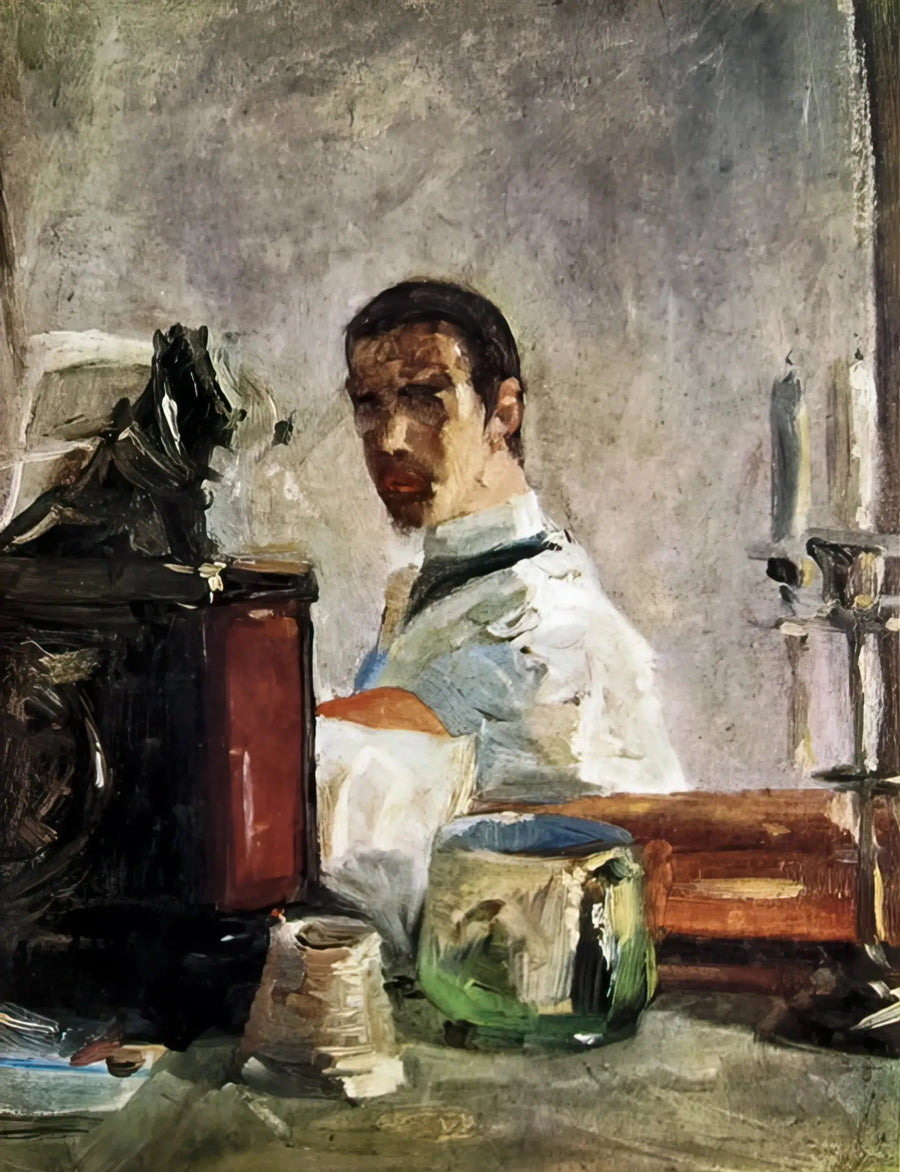 Autoportrait devant un miroir - Henri de Toulouse-Lautrec