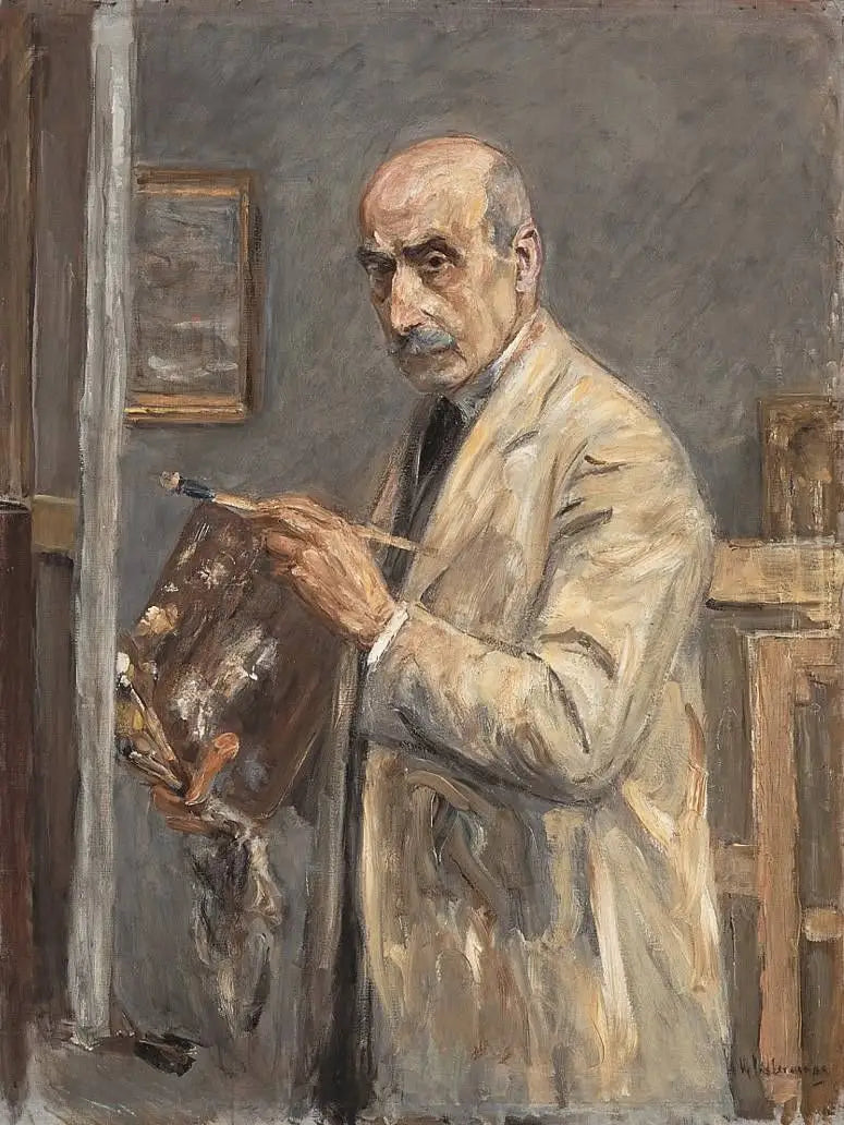 Autoportrait en blouse de peinture (Selbstbildnis im Malkittel) - Max Liebermann