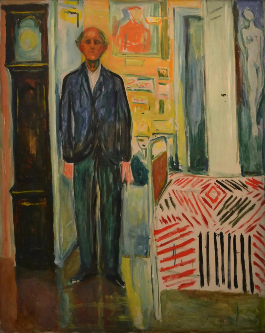 Autoportrait. Entre l'horloge et le lit - Edvard Munch
