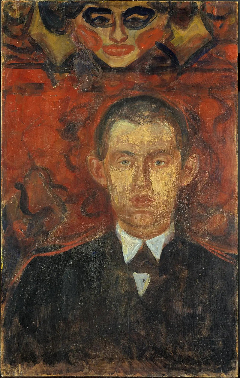 Autoportrait sous un masque de femme - Edvard Munch