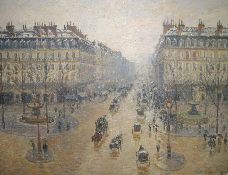 Avenue de l'Opéra, effet de neige, le matin - Camille Pissarro