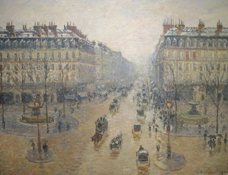 Avenue de l'Opéra, effet de neige, le matin - Camille Pissarro
