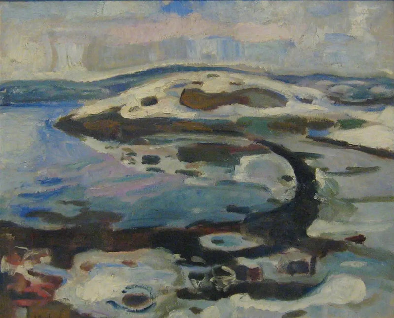 Baie près du fjord en hiver - Edvard Munch