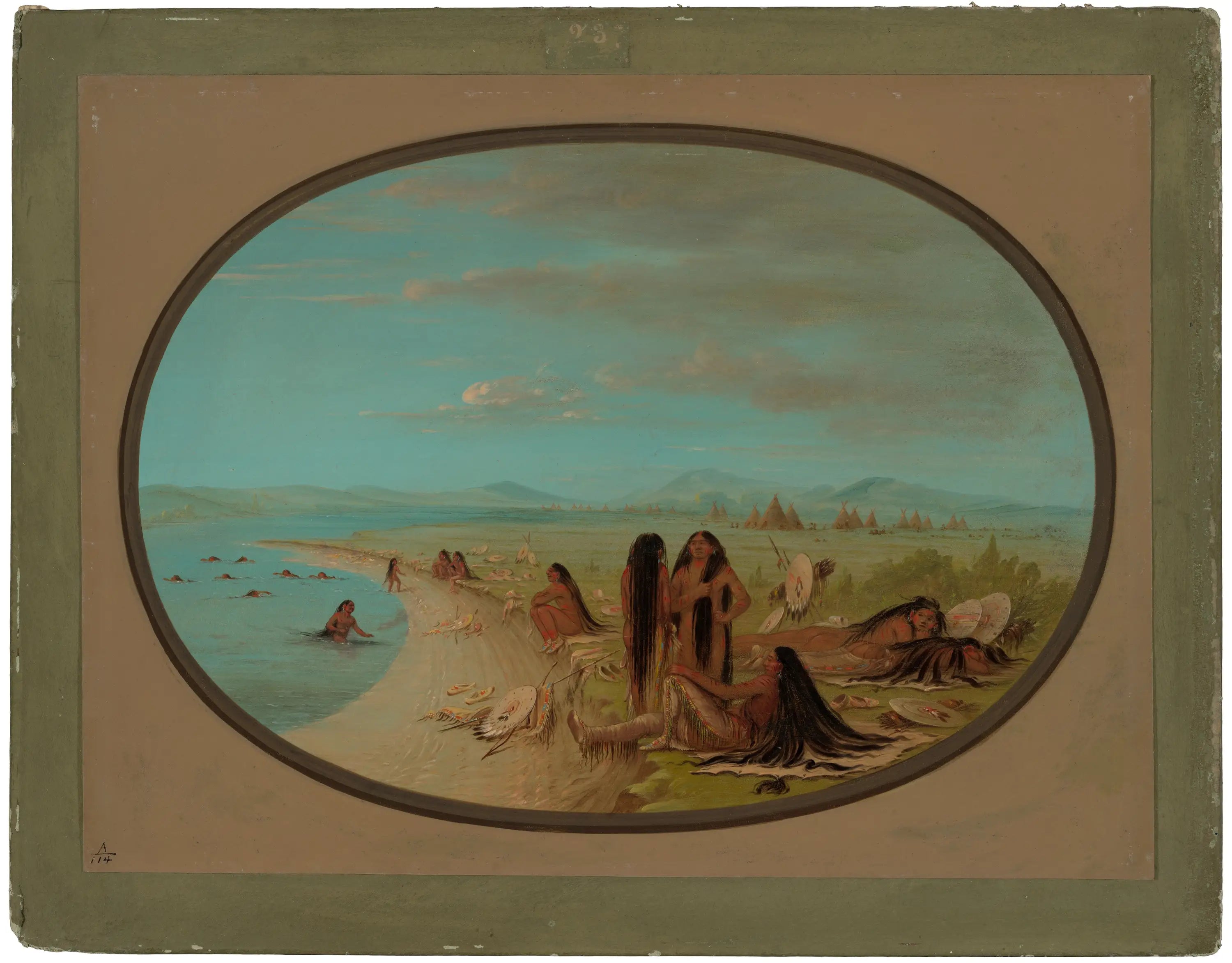 Bain des guerriers corbeaux - George Catlin - Alpha Reproduction