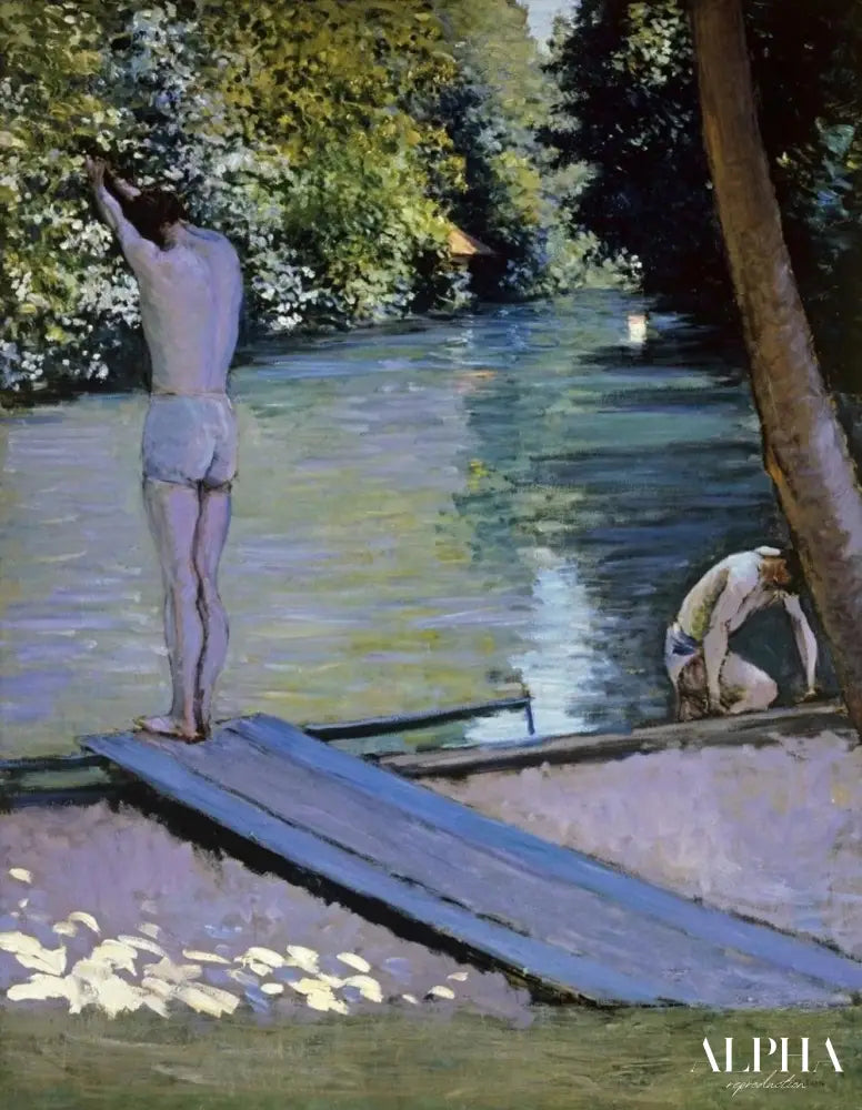 Bains à la rive du fleuve Yerres - Caillebotte - Reproductions de tableaux et peintures haut de gamme