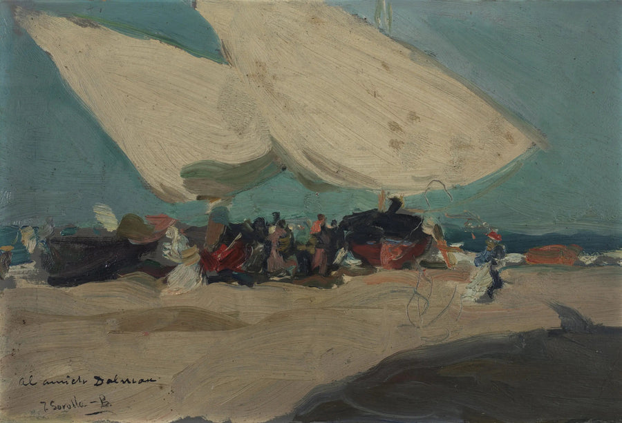 Barcas y pescadoras, Playa de Valencia - Joaquín Sorolla