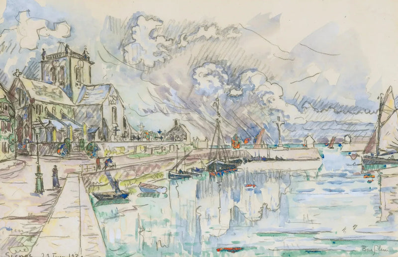 Barfleur, le port - Paul Signac