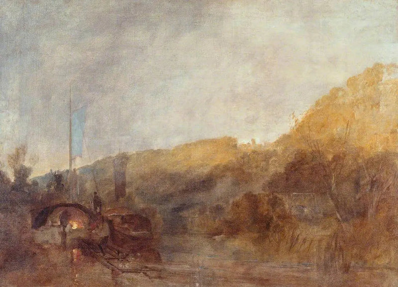 Barge on the River, Sunset - J. M. W. Turner