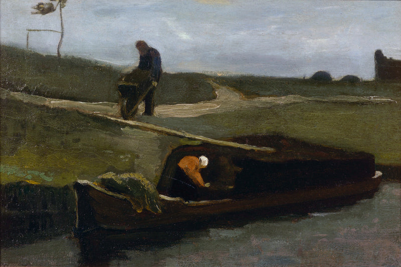 Barge de tourbe avec deux figures, F21 – Van Gogh