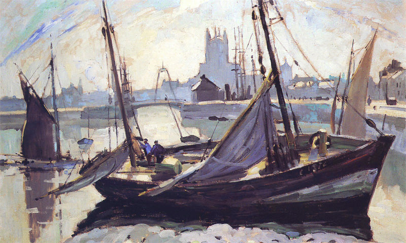 Barques Fécamp - Robert Antoine Pinchon - Alpha Reproduction