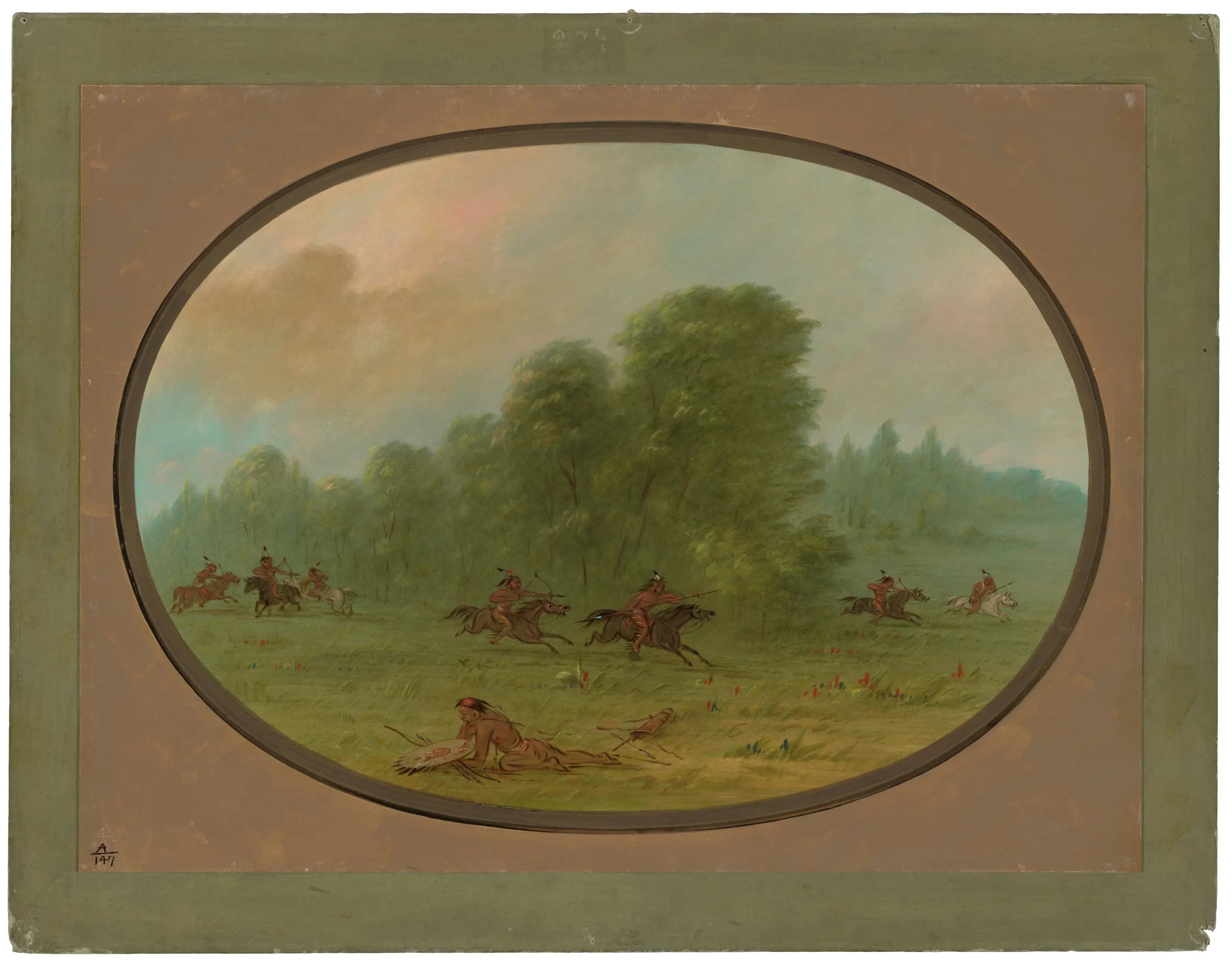 Bataille entre les Apaches Jiccarilla et les Camanchees - George Catlin - Alpha Reproduction