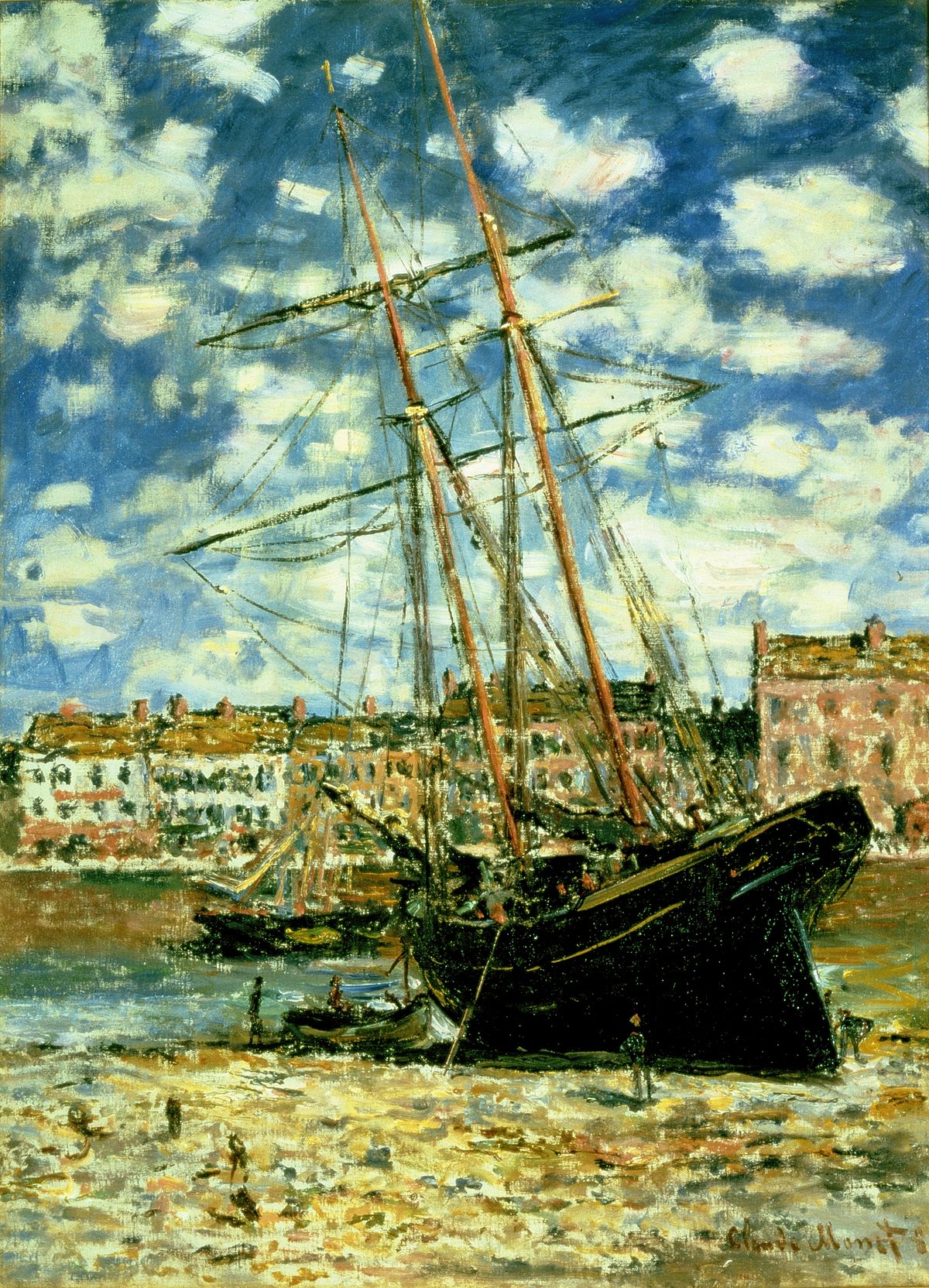 Bateau couché à marée basse - Claude Monet