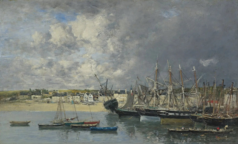 Bateaux à l'Ancre dans le port, Portrieux - Eugène Boudin