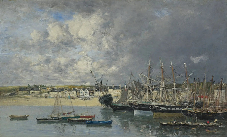 Bateaux à l'Ancre dans le port, Portrieux - Eugène Boudin