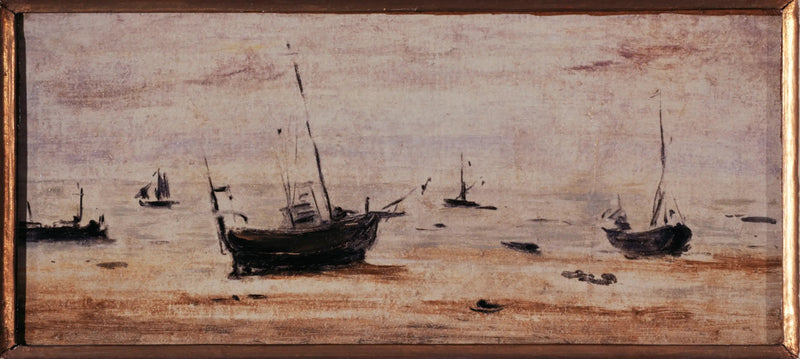 Bateaux échoués à marée basse - Eugène Boudin