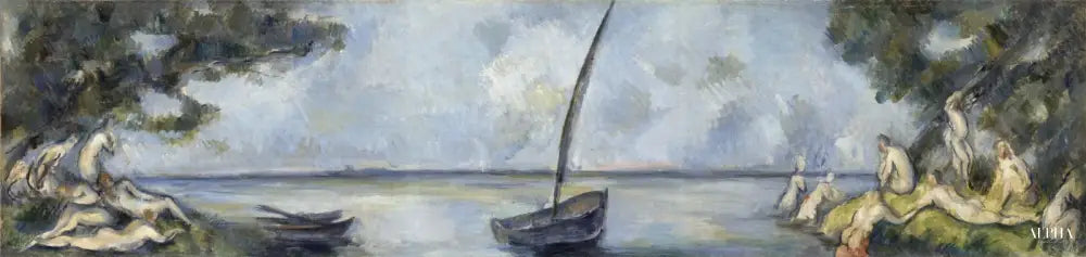 Bateaux et baigneurs - Paul Cézanne - Reproductions de tableaux et peintures haut de gamme