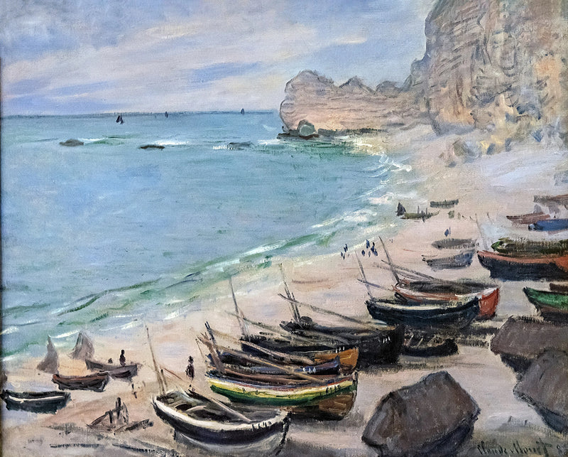 Bateaux sur la plage à Étretat W829 – Claude Monet