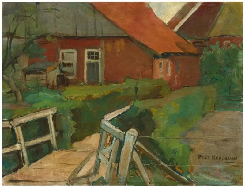 Bâtiments agricoles avec pont - Piet Mondrian