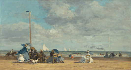 🌊 La Plage à Trouville – Eugène Boudin (années 1860)