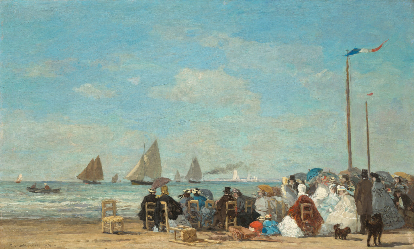 🏖️ Scène de plage à Trouville – Eugène Boudin (1863)