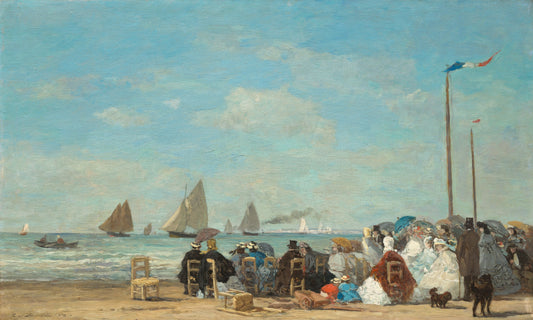 🏖️ Scène de plage à Trouville – Eugène Boudin (1863)