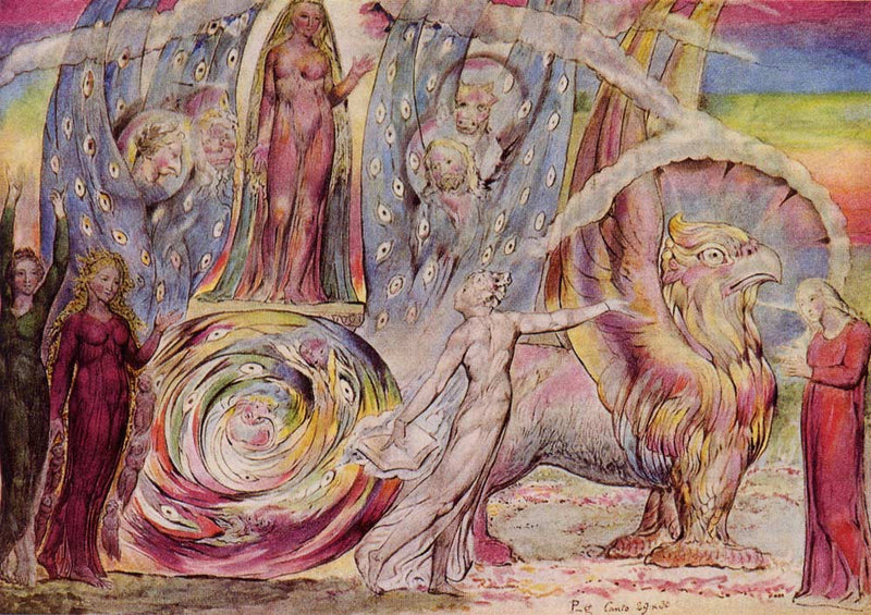 Béatrice s'adresse à Dante depuis la voiture - William Blake