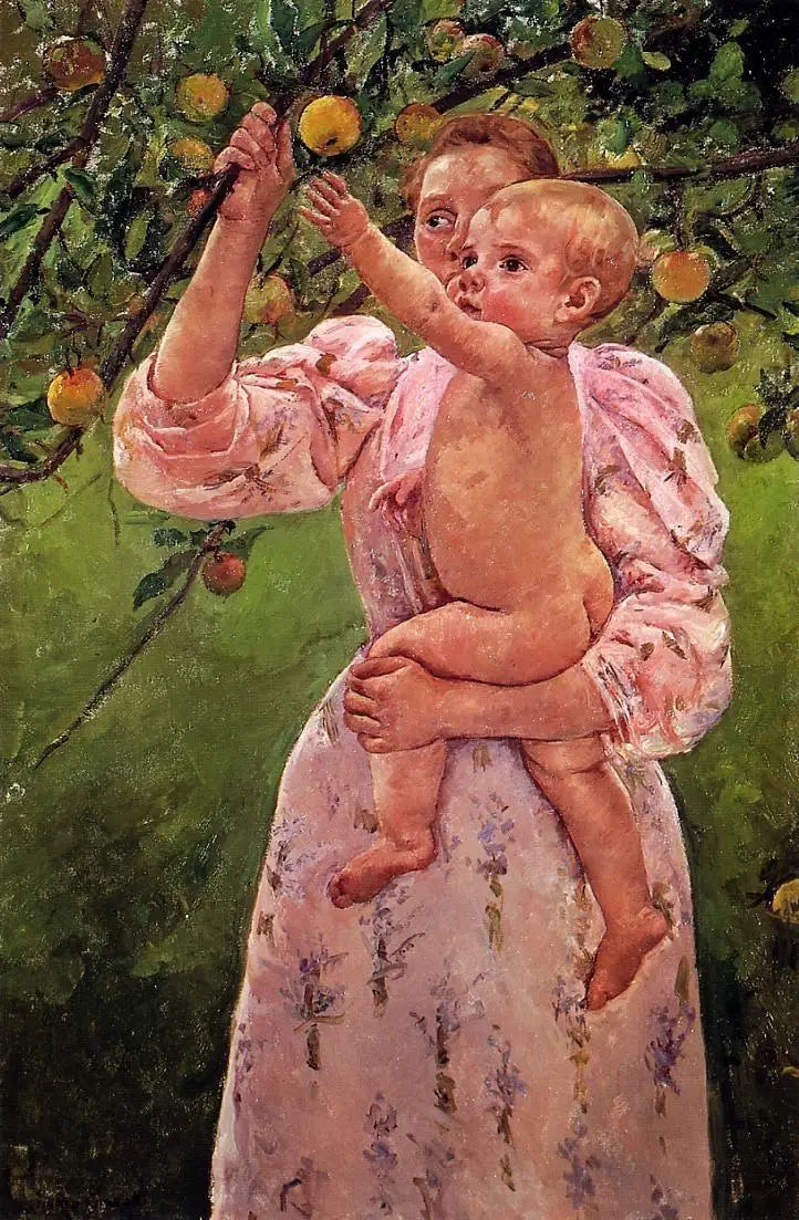 Bébé tend la main vers une pomme - Mary Cassatt