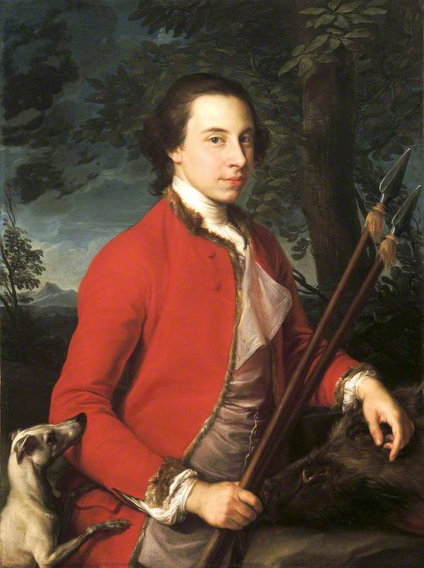 Benjamin Lethieullier MP (1728/9-1797), avec deux lances à sanglier - Pompeo Batoni