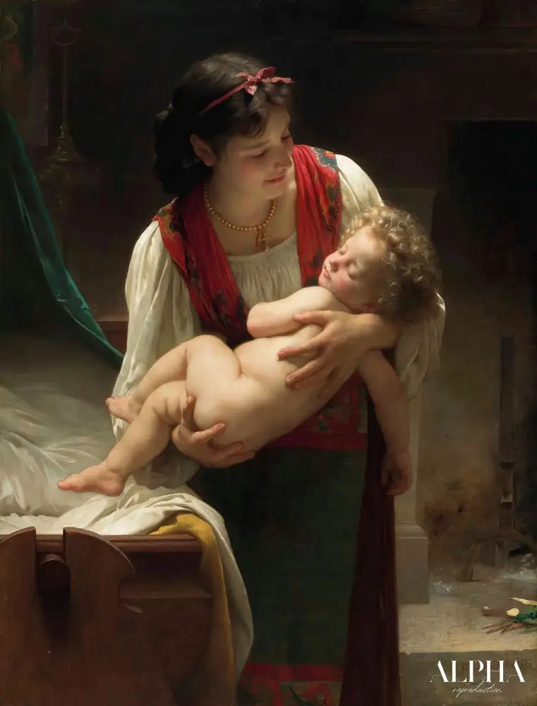 Berceuse (Le coucher) - William Bouguereau Reproductions de tableaux à la peinture à l’huile