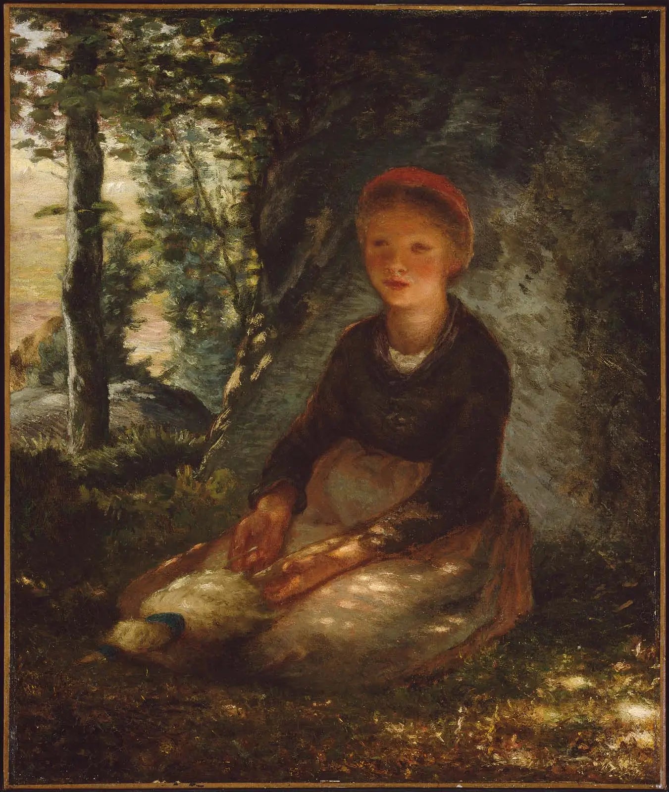 Bergère assise à l’ombre - Jean-François Millet - Alpha Reproduction