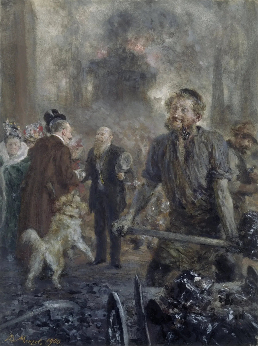 Besuch im Eisenwalzwerk - Adolph von Menzel