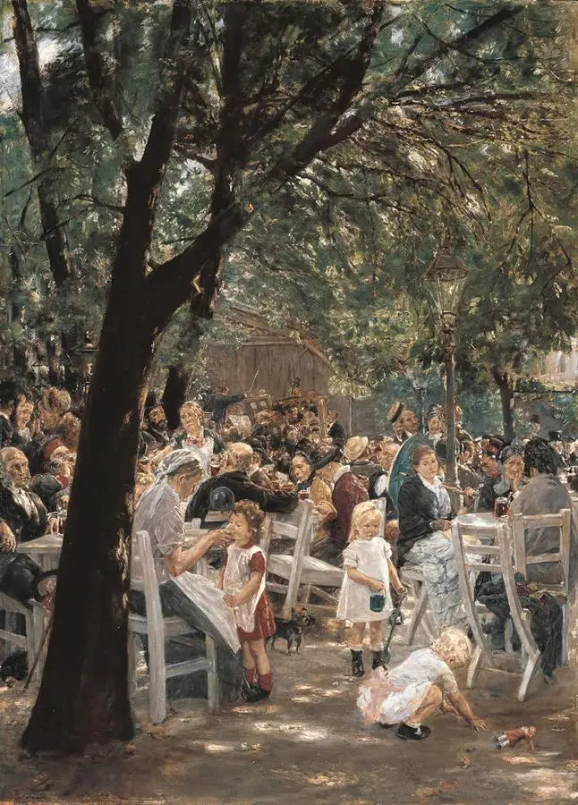 Biergarten à Munich - Max Liebermann image 1 reproduction de peinture à l’huile