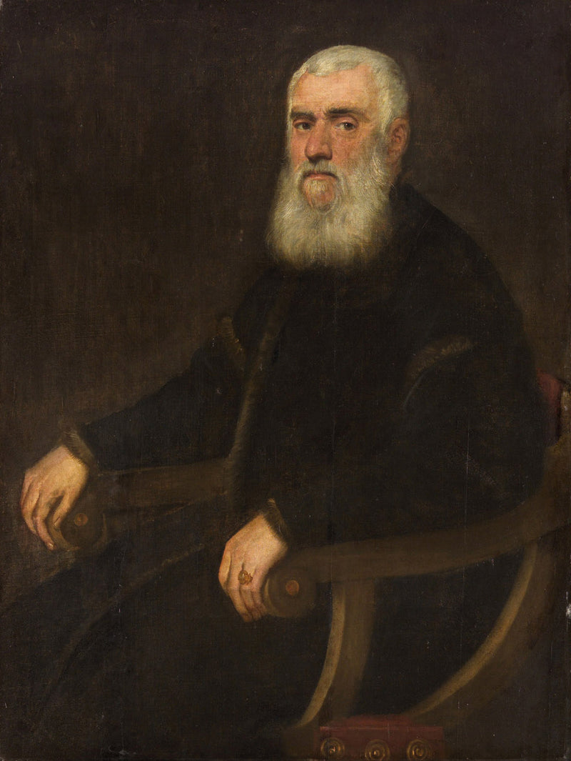 Bildnis eines weißbärtigen Mannes im Lehnstuhl - Jacopo Tintoretto