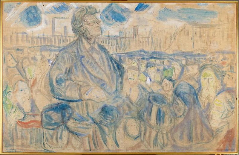 Bjørnstjerne Bjørnson s'adressant au peuple - Edvard Munch
