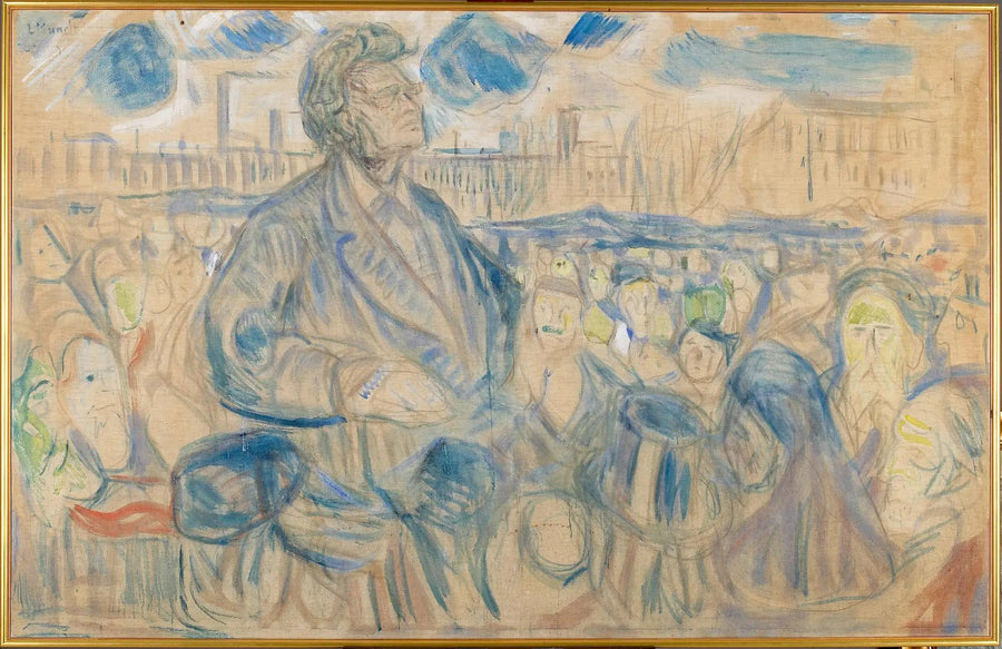 Bjørnstjerne Bjørnson s'adressant au peuple - Edvard Munch