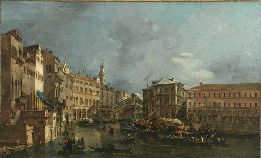Blick auf den Rialto und den Palazzo dei Camerlenghi - Francesco Guardi