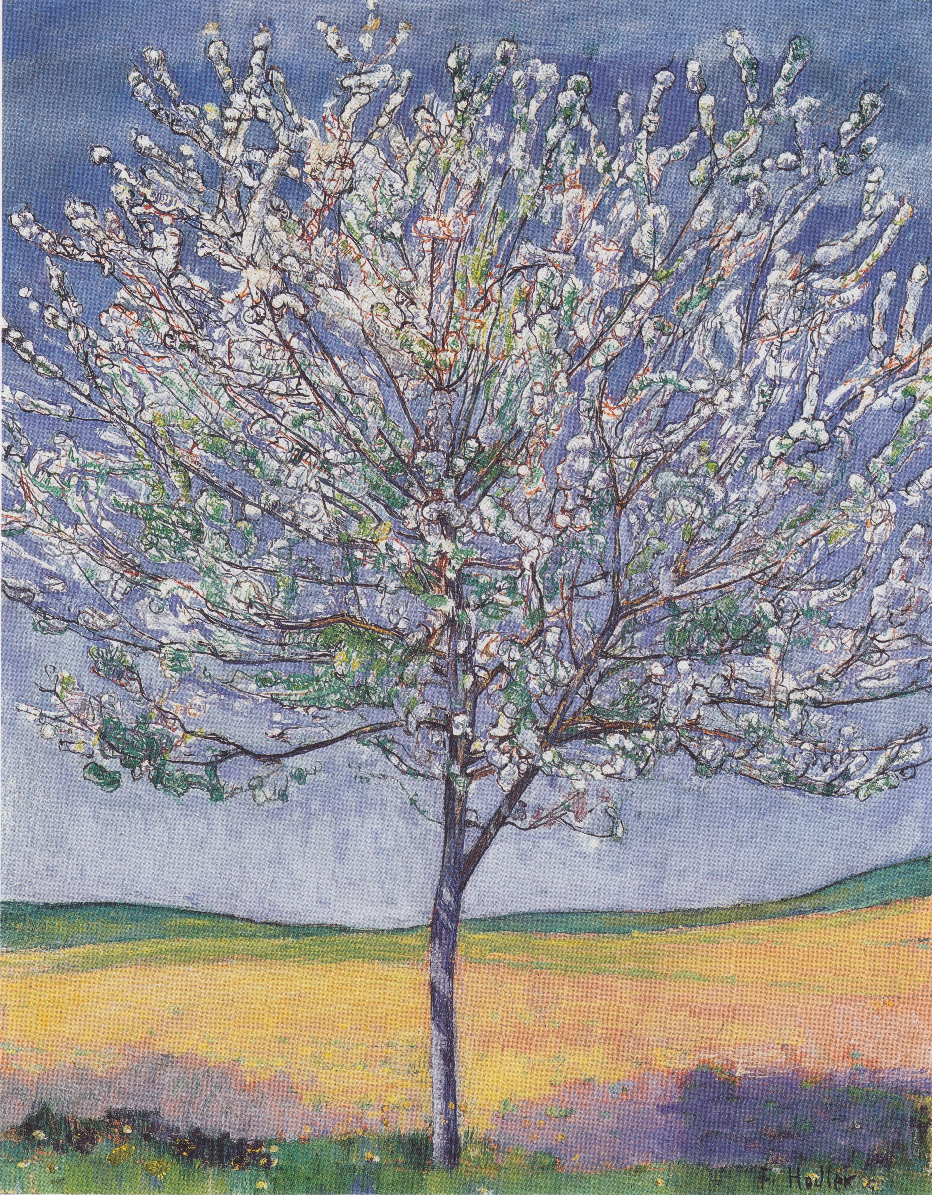 Blühender Kirschbaum - Ferdinand Hodler image 1 copie peinte à la main à l’huile