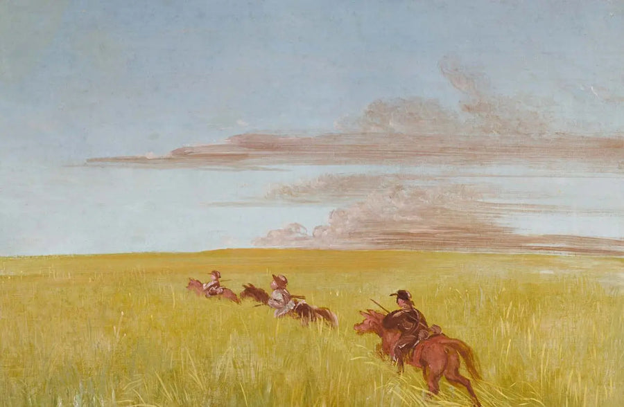 Bogard, Batiste et moi, voyageant à travers un Missouri Bottom - George Catlin