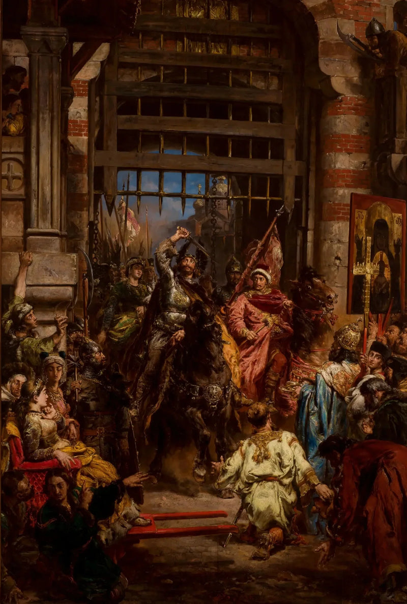 Boleslas le Brave avec Sviatopolk à la Porte Dorée de Kiev - Jan Matejko