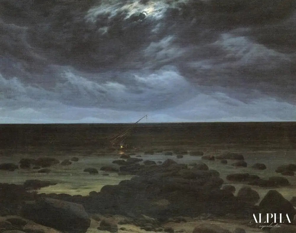 Bord de mer au clair de lune - Caspar David Friedrich - Reproductions de tableaux et peintures haut de gamme