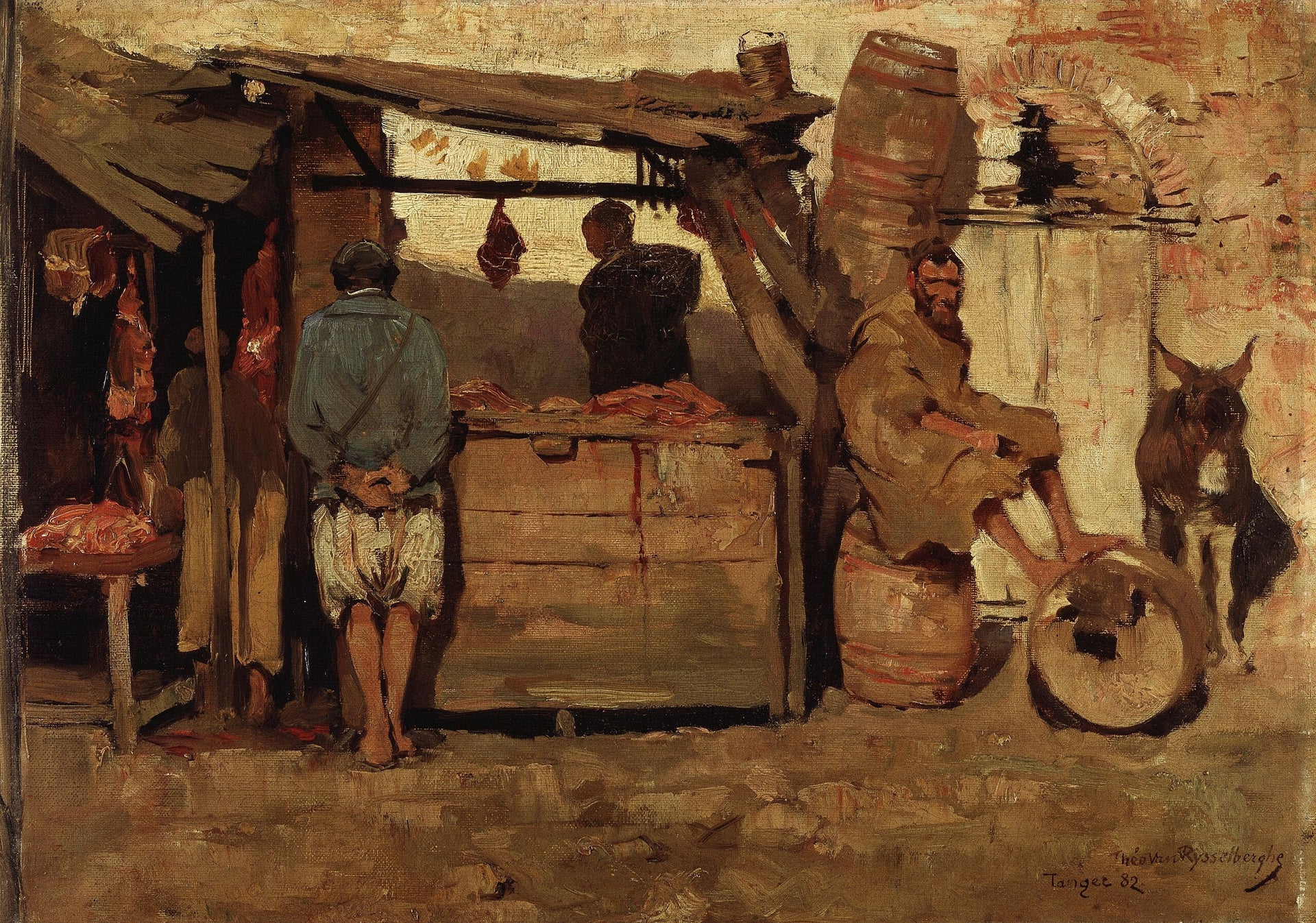 Boucherie au Maroc - Théo van Rysselberghe image 1 tableau peint à l’huile sur toile