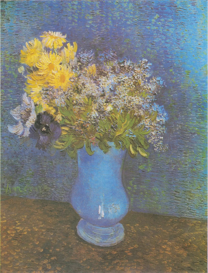 Bouquet de fleurs dans un vase bleu - Vincent van Gogh