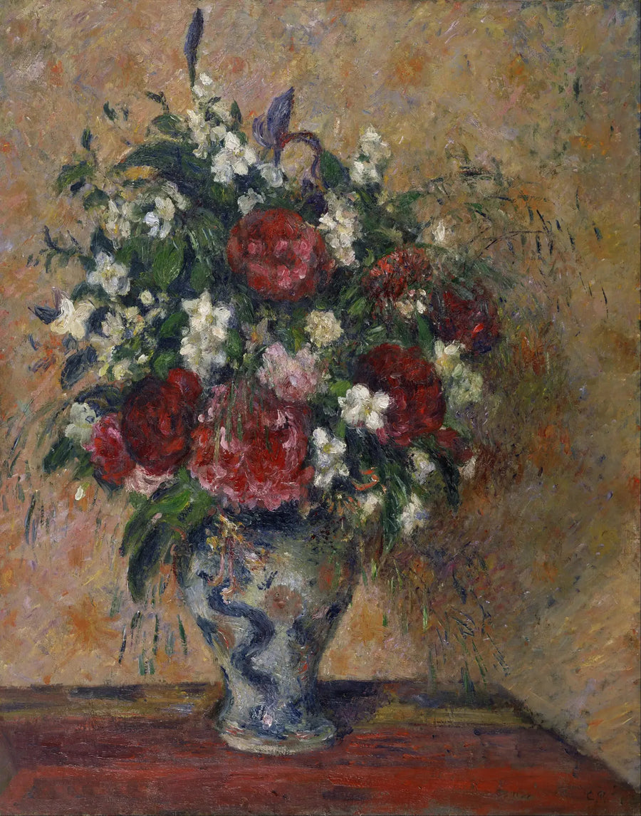 Bouquet de fleurs : pivoines et seringat - Camille Pissarro
