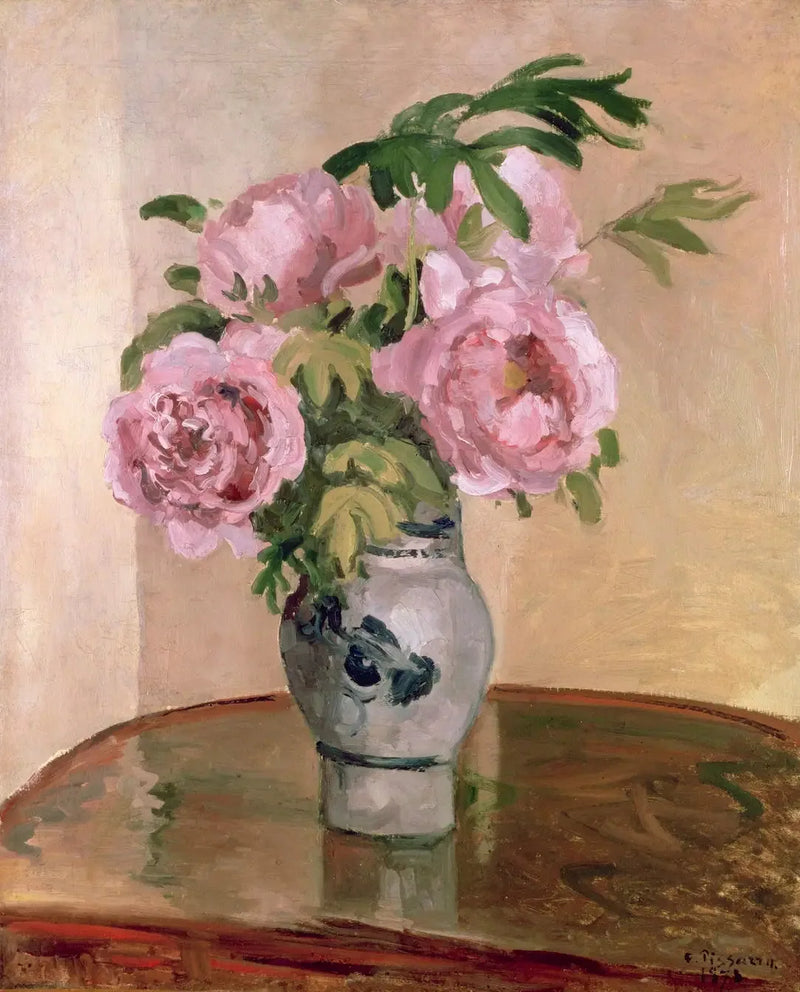 Bouquet de pivoines roses - Camille Pissarro