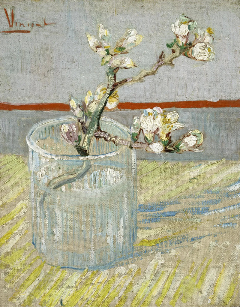 Branche d'amandier en fleur dans un verre - Vincent van Gogh