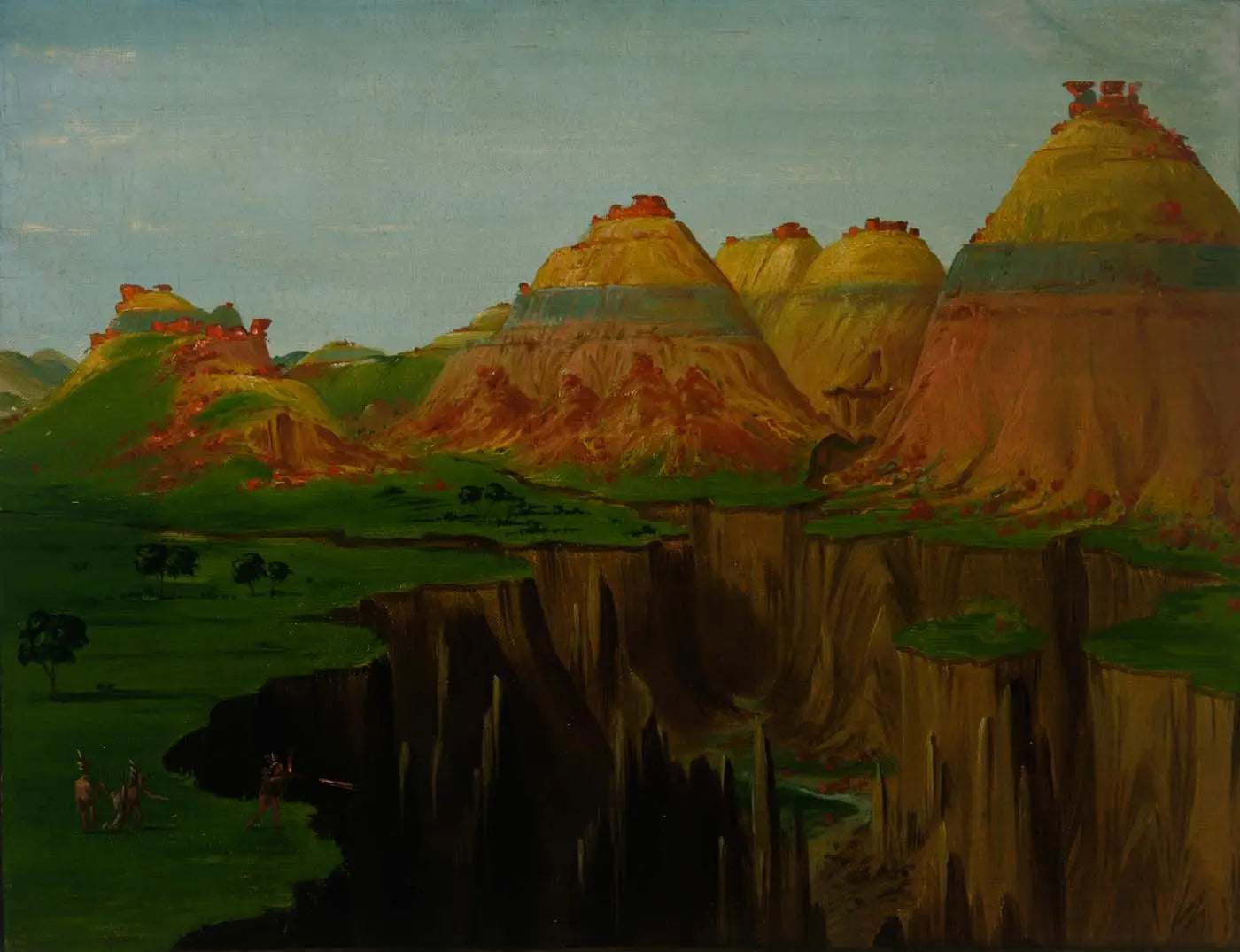 « Brick Kilns » Clay Bluffs à 1 900 miles au-dessus de Saint-Louis - George Catlin - Alpha Reproduction