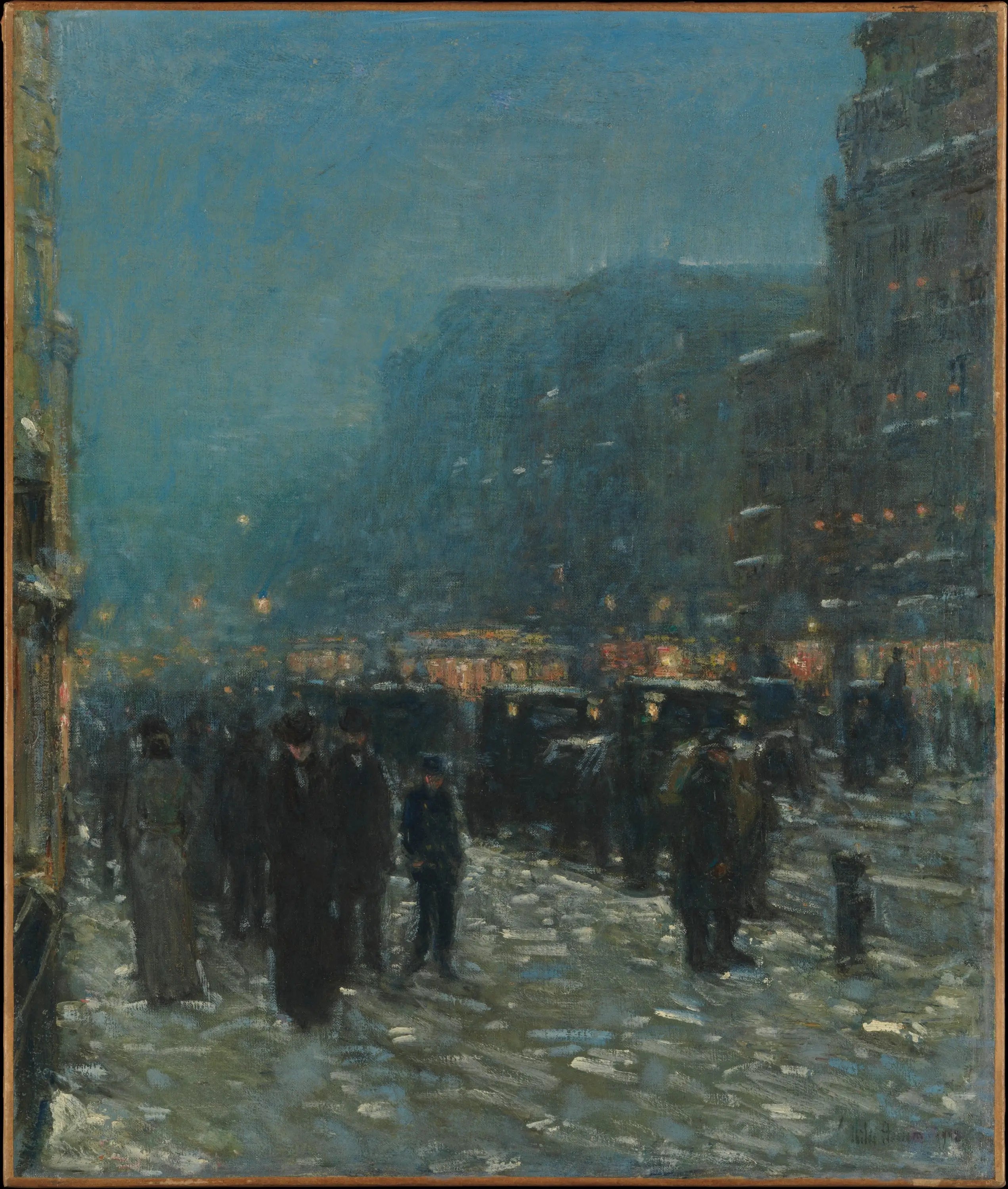 Broadway et la 42e rue - Childe Hassam image 1 reproduction de peinture à l’huile
