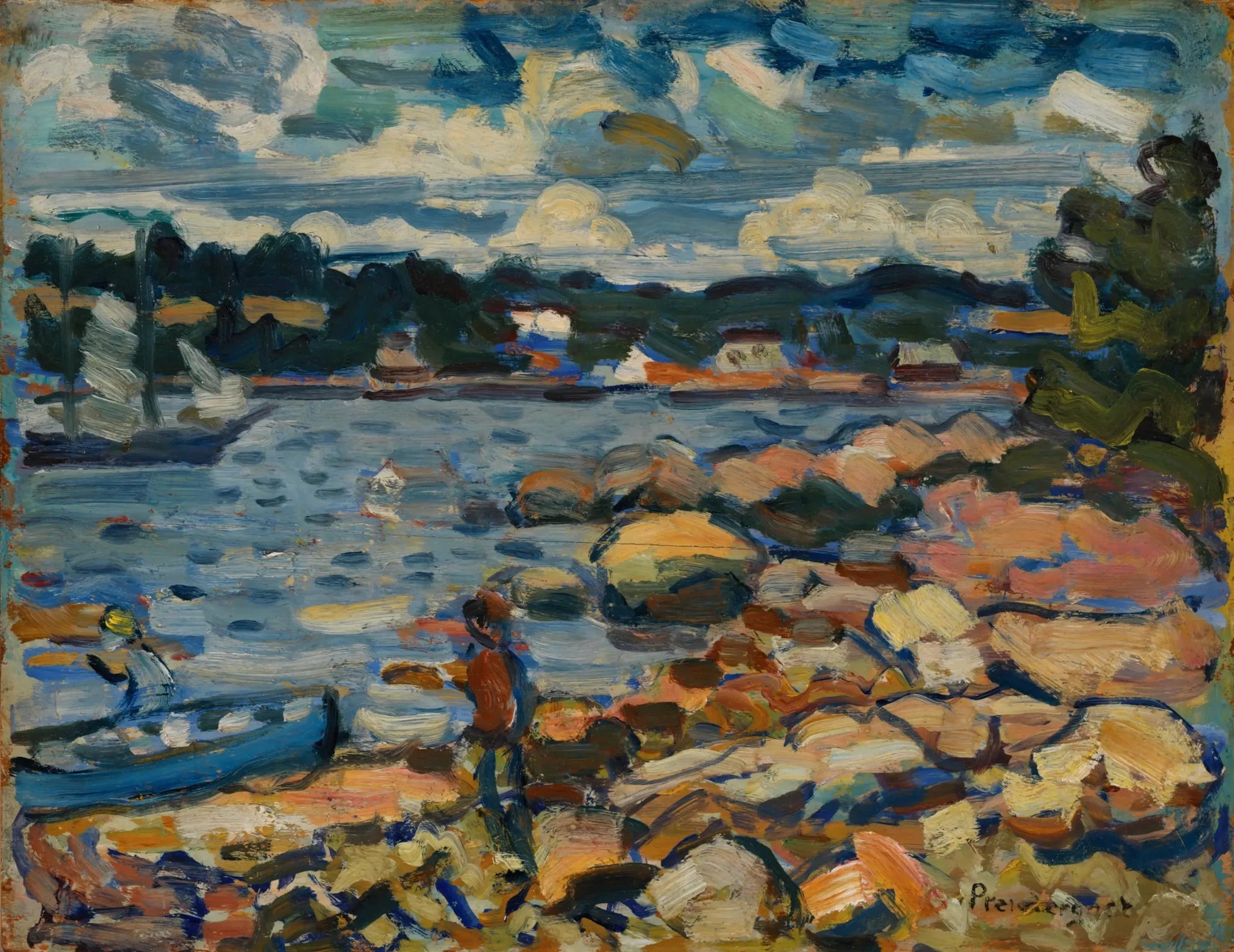 Brooksville, Maine (rivière et rochers) - Maurice Prendergast image 1 reproduction d’œuvre d’art à l’huile