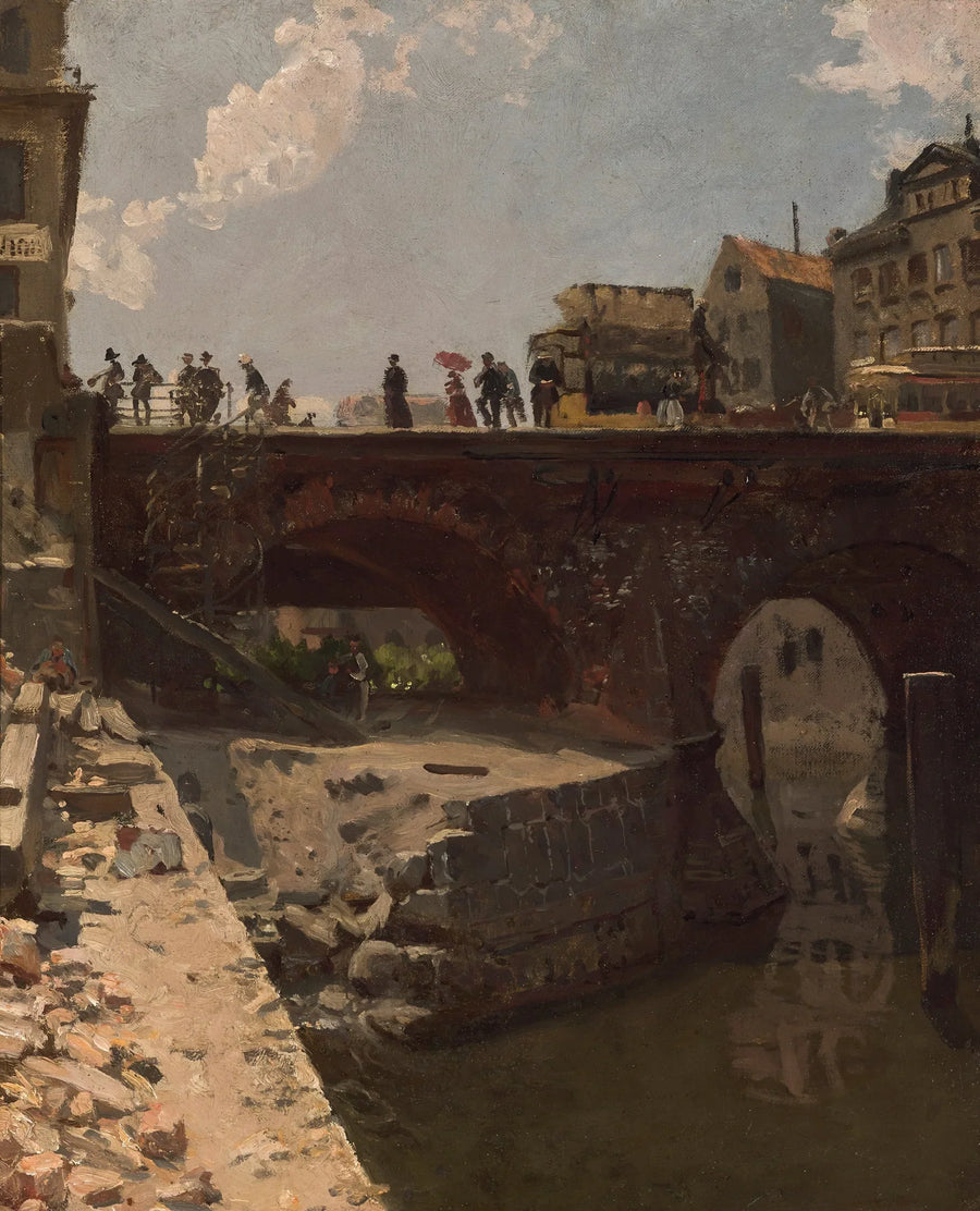 Brücke in einer französischen Stadt - Stanislas Lépine image 1 copie de tableau peinte à la main